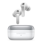 Samsung Galaxy Buds4 Pro front view showing sleek white design and premium finish