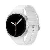 Samsung Galaxy Watch8 front view showing sleek face and clear display benefit: quick readability