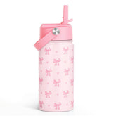 SANDJEST front view of pink bow bottle showing label and shape for easy identification