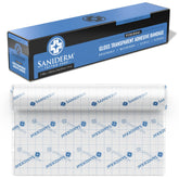 Saniderm roll front view showing brand and full roll protecting tattoos