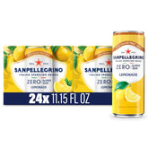 Sanpellegrino can front view showing bright lemon branding and refreshing appeal