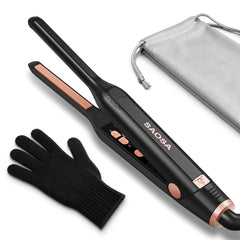 SAOSA front view of mini pencil flat iron showing compact design and travel ease