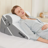 Sasttie front view of wedge set showing compact dark grey and white design and support