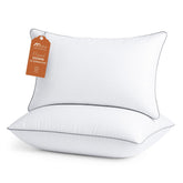 Sasttie front view of queen two-pack pillows showing neat packaging and hotel look