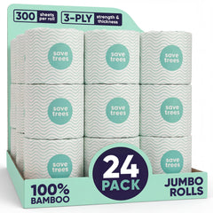 Save Trees front packaging showing 24-roll bulk pack and eco benefits