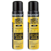 Sawyer permethrin front packaging showing twin 9 fl oz cans and label benefit