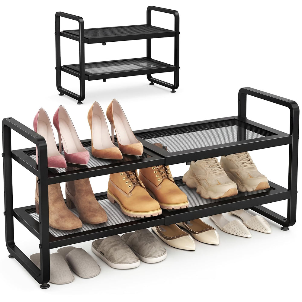 SAYZH front view assembled rack showing compact organized shoes and quick access