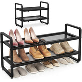 SAYZH front view assembled rack showing compact organized shoes and quick access
