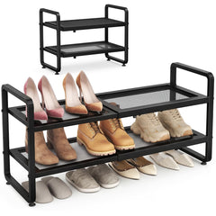 SAYZH front view assembled rack showing compact organized shoes and quick access