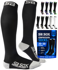 SB SOX front packaging showing black-gray large pair and fit benefits