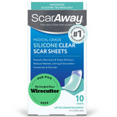 ScarAway front packaging showing product and count, clear protection benefit