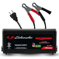 Schumacher Electric SC1355 front panel view showing controls and indicators for easy operation