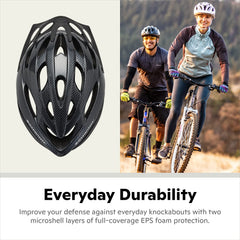 Schwinn Thrasher removable visor displayed for sun protection benefit