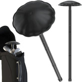 Scisum front view of support pole showing compact folded storage and portability benefit