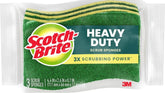 Scotch-Brite front packaging showing three heavy duty sponges and product benefits