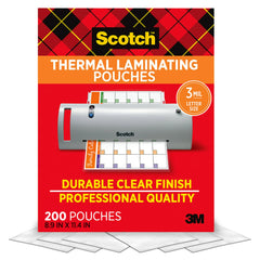 Scotch clear front packaging showing 200-count pouches and protection benefit