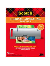 Scotch front packaging showing pouch count and dimensions for clear protection