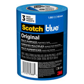 ScotchBlue 2-inch pack front view showing three rolls and clear labeling benefit clean lines