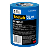 ScotchBlue front packaging showing 1.5 inch 4-roll pack and clear product benefit