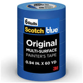 ScotchBlue front packaging showing six 1-inch rolls for quick identification and value