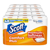 Scott ComfortPlus front packaging showing bulk value and roll count benefit