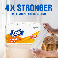 Scott ComfortPlus unwound sheet detail showing strength and absorbency benefit