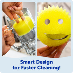 Scrub Daddy spread of color-coded sponges for organized cleaning tasks