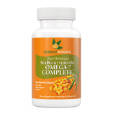 SeabuckWonders front packaging showing organic 180 softgels and branding benefit clarity