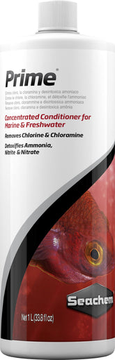 Seachem Prime front label showing product and volume for easy identification and dosing
