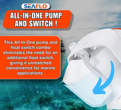 SEAFLO pump installed in bilge demonstrating automatic water removal benefit
