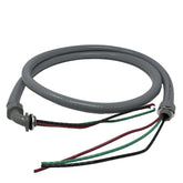 Sealproof front view of preassembled whip showing conduit and ends for quick hookup