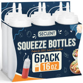 SECLENT clear 16oz bottle front view shows capacity and neat dispensing