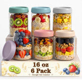 SECLENT mason jar front view showing clear borosilicate glass and lid, easy identification benefit