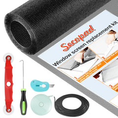 Secopad black mesh roll front view showing full kit packaging and coverage benefit