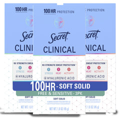 Secret clinical strength front packaging showing unscented benefits and protection