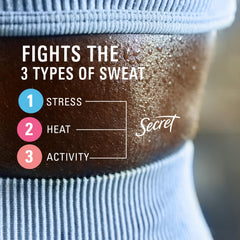 Secret clinical strength open cap revealing soft solid applicator for easy glide