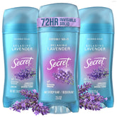Secret front packaging showing lavender scent and 72-hour protection benefit