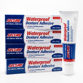 Secure denture adhesive cream front packaging showing product benefits