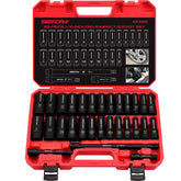 SEDY front view of the full 29-piece impact socket set in its packout case, convenient organization