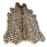 Seek4comfortable front view of cheetah-shaped rug showing bold pattern and cozy look