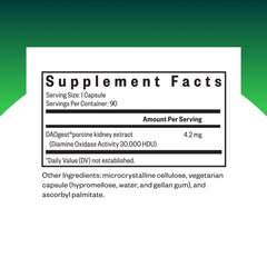 Seeking Health DAO Enzyme bottle side view highlighting ingredient clarity