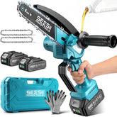 SEESII front view mini chainsaw showing compact design and portability benefit