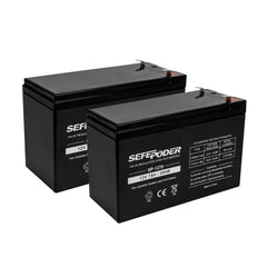 SEFEPODER front view of two 12V 7Ah batteries showing compact size and terminals benefiting installation