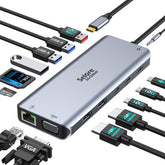 Selore&S-Global docking station front view showing all ports and compact design benefit