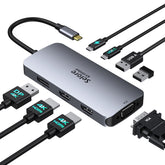Selore&S-Global front view of docking station showing sleek compact hub and connection benefits