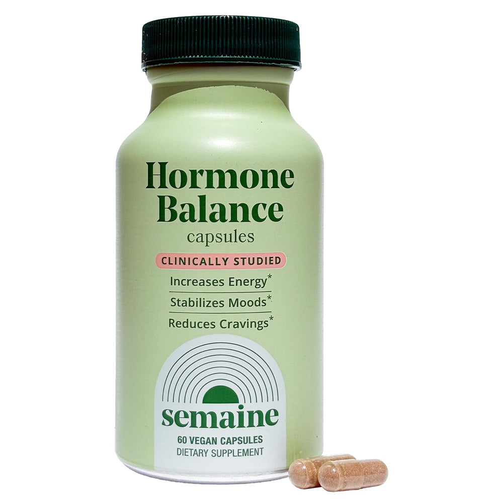 Semaine front packaging showing hormone balance supplement and clear dosage benefit