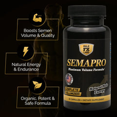 Semapro capsules texture close-up illustrating easy-to-swallow capsules