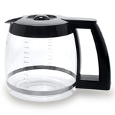 Sendextra glass carafe front view showing clear glass and cup markings for accurate brewing
