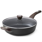 SENSARTE front view large 13.3 inch skillet showing capacity and lid for versatile cooking