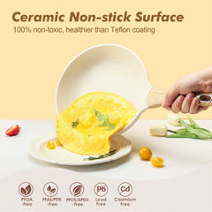 SENSARTE close-up of ceramic nonstick surface highlighting smooth easy-release cooking